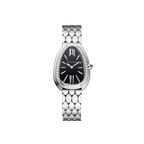 Bvlgari Serpenti Seduttori Diamond-Bezel Wrap Watch — Steel & Black