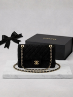 Chanel Black Suede Classic Flap Bag