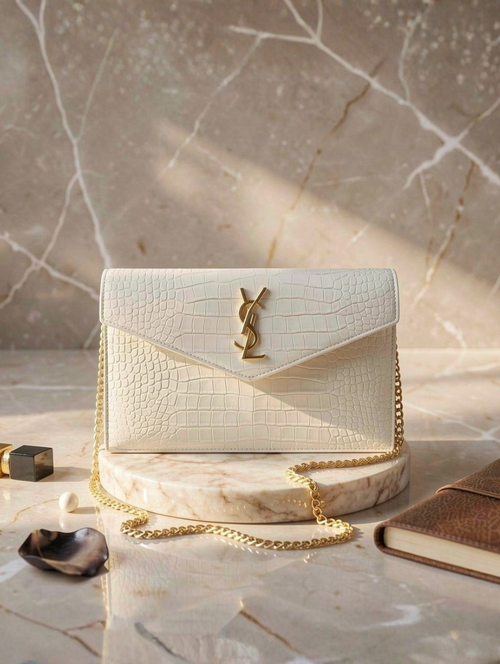 Cassandre Saint Laurent Matelassé Chain Wallet
