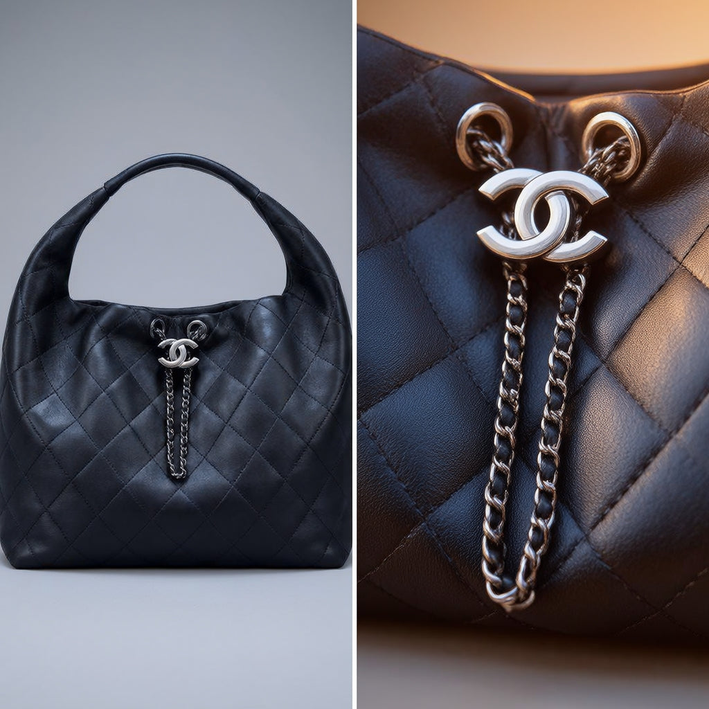 CHANEL Maxi Hobo Calfskin Leather Material Silver Hardware