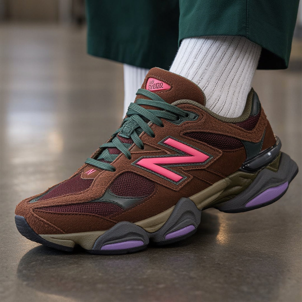 New Balance 9060 Lifestyle Sneakers – Brown & Pink