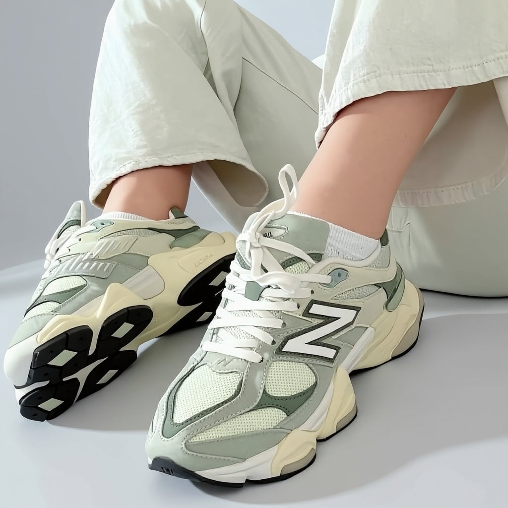 New Balance 9060 Lifestyle Sneakers – Sage Green & Cream