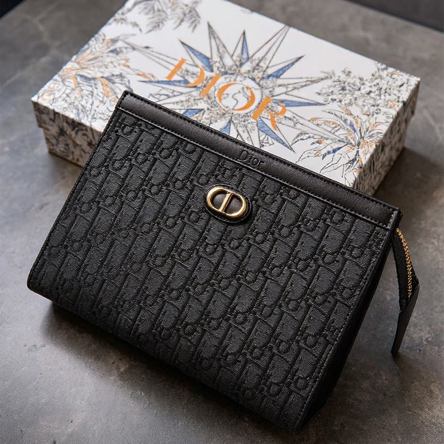 Christian Dior Oblique Jacquard Zip Pouch