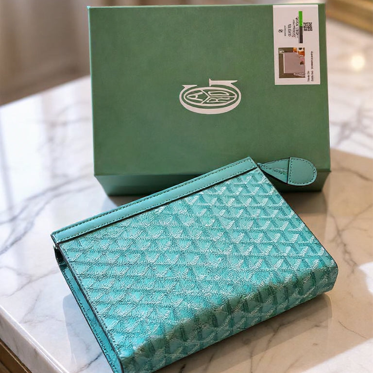 Goyard Textured Canvas Zip Pouch / Clutch Bag