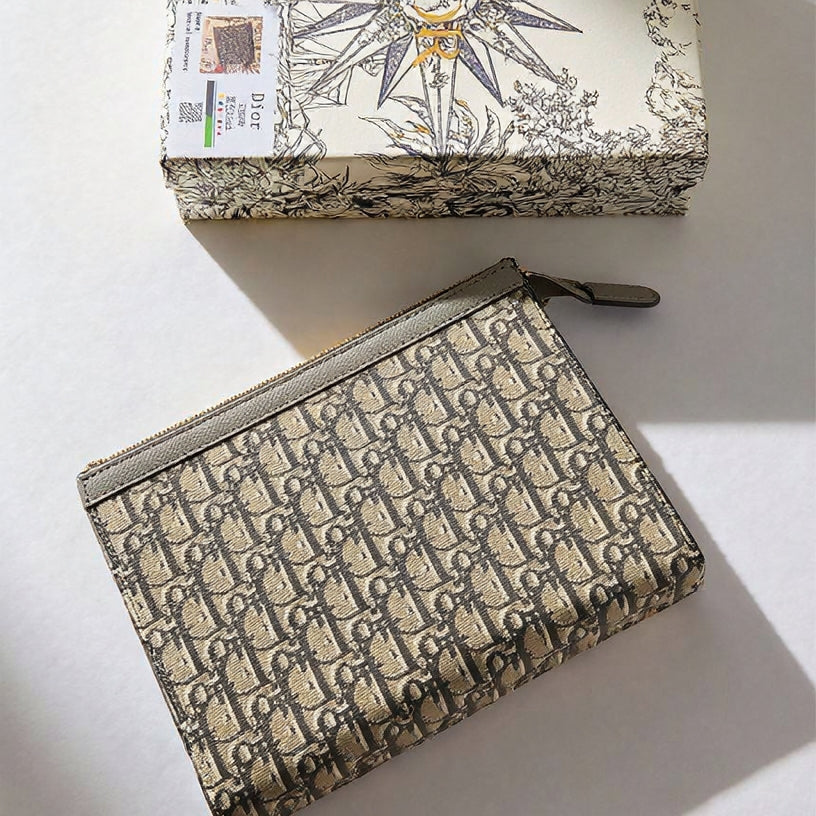 Christian Dior Oblique Jacquard Zip Pouch
