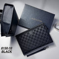 LV Black Damier Leather Pouch Bag with Wristlet