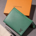 Luxury LV Exotic Texture Patchwork Leather Clutch Bag