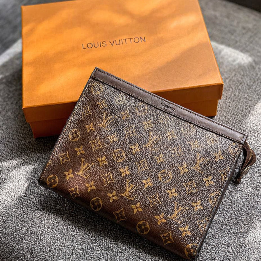 Luxury LV Texture Patchwork Leather Clutch