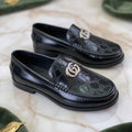 Gucci Signature GG Monogram Patent Leather Classic Loafers