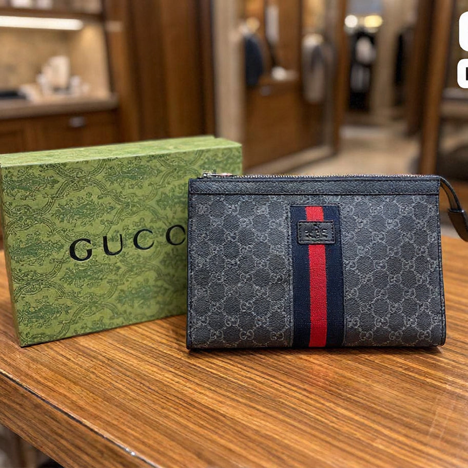 Gucci Ophidia GG Canvas Zip Pouch Bag