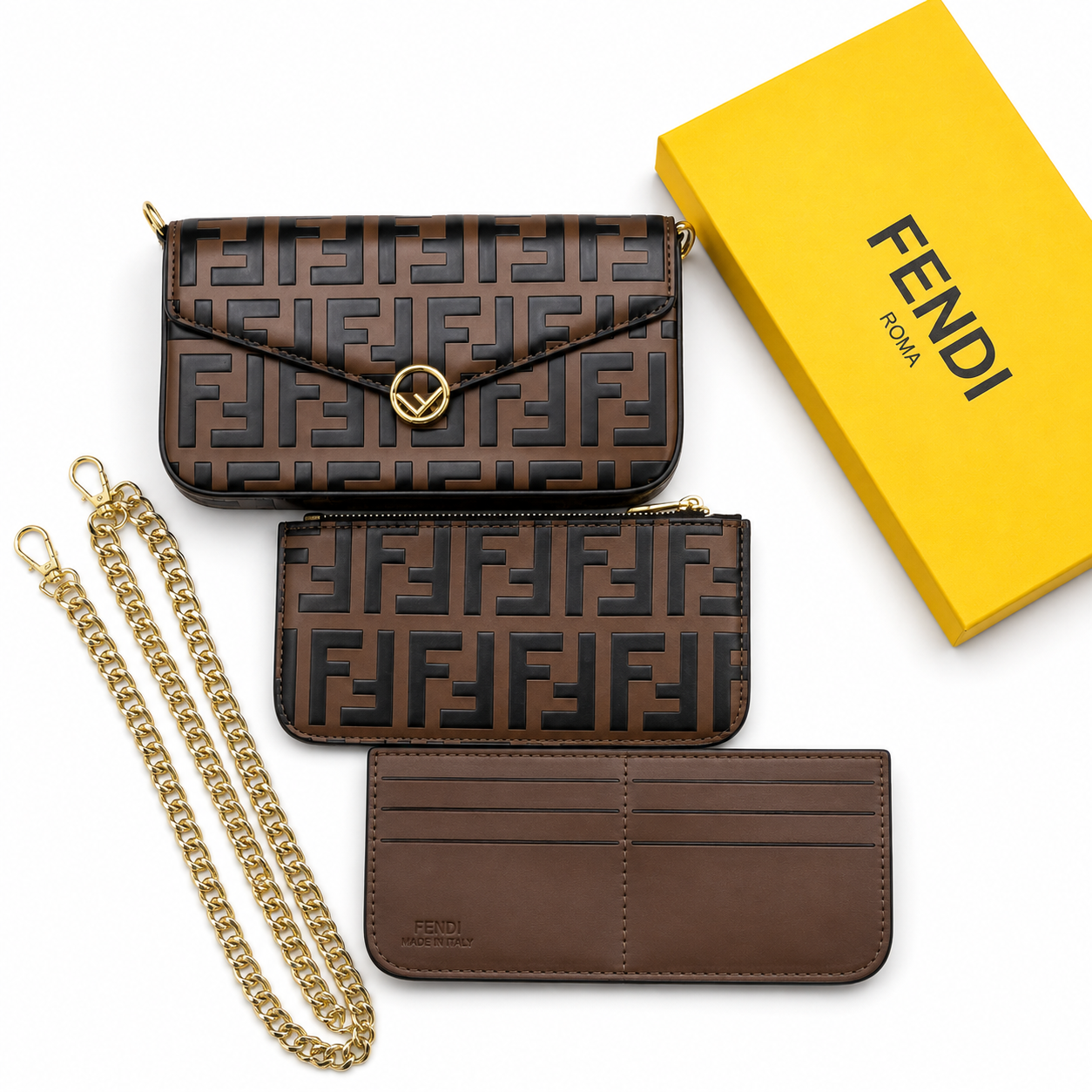 Fendi Wallet Chain & Card Holder Set