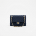 Chanel Navy Suede Classic Flap Bag
