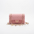 Chanel Pink Suede Classic Flap Bag