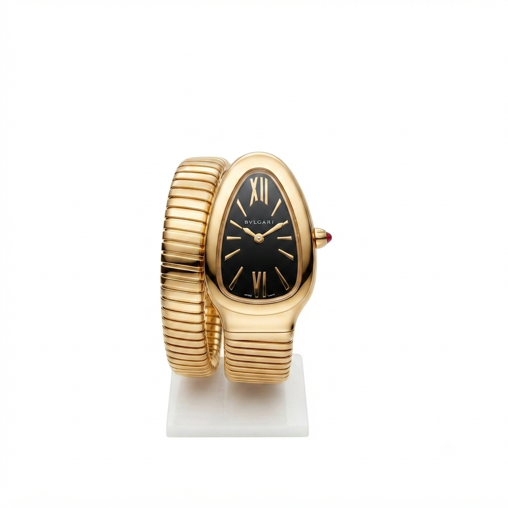 Bvlgari Serpenti Tubogas (Yellow Gold / Black Dial - Plain Bezel)