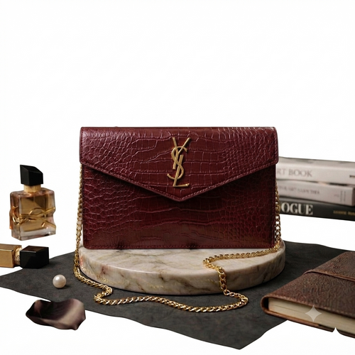Cassandre Saint Laurent Matelassé Chain Wallet