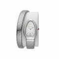 Bulgari Serpenti Tubogas (Steel / Silver Dial / Diamonds)