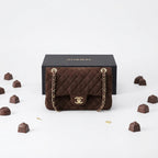Chanel Brown Suede Classic Flap Bag