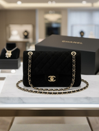 Chanel Black Suede Classic Flap Bag