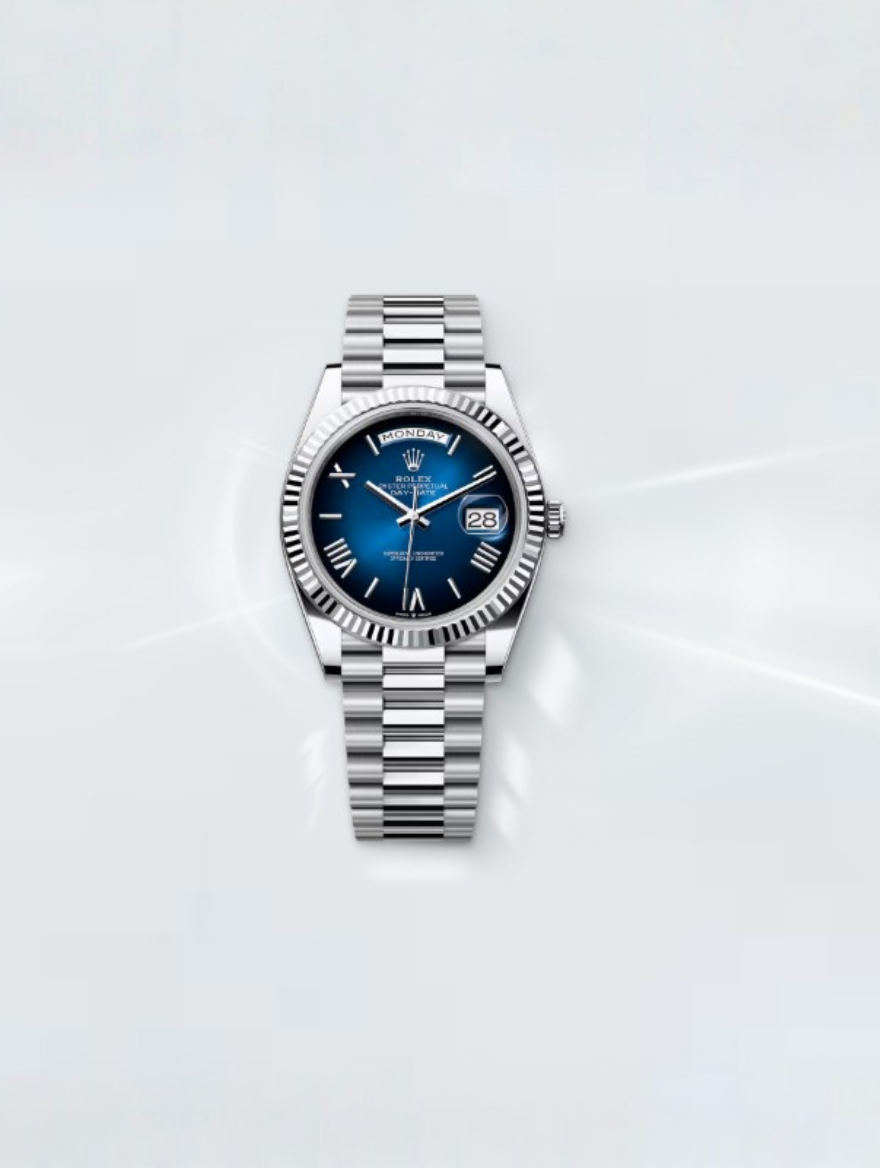 Day-Date White Gold Blue Ombré Dial 40mm