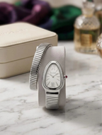 Bulgari Serpenti Tubogas (Steel / Silver Dial / Diamonds)