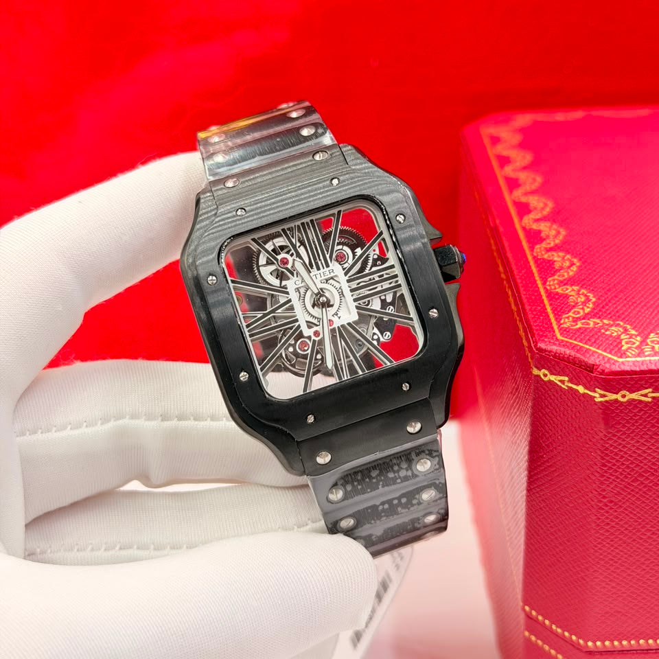 Cartier Santos de Cartier Skeleton Watch – Luxury Steel Edition