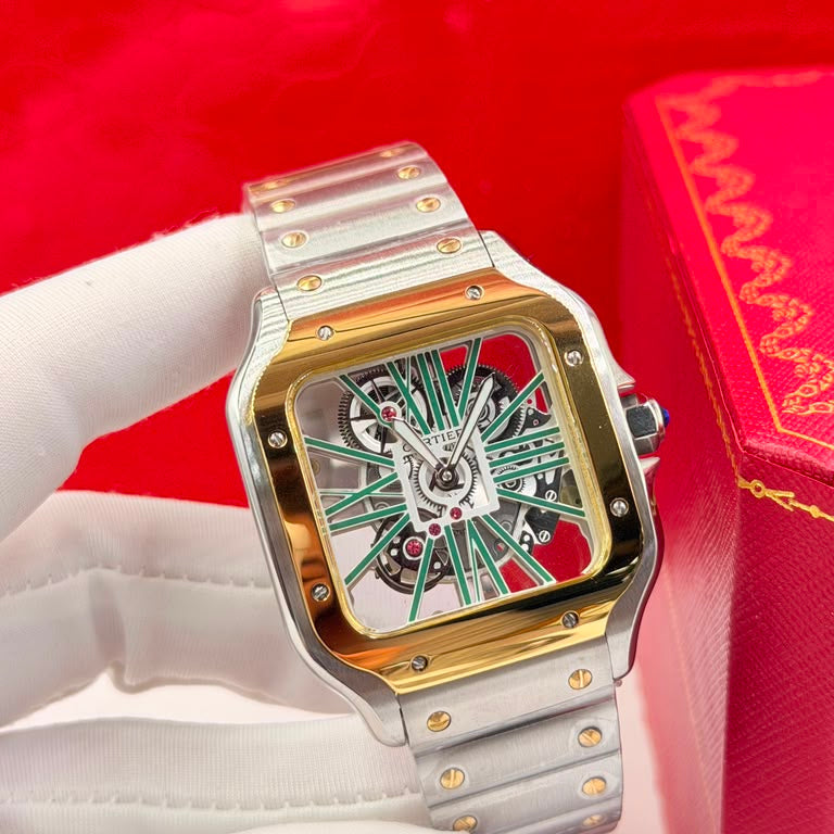Cartier Santos de Cartier Skeleton Watch – Luxury Steel Edition
