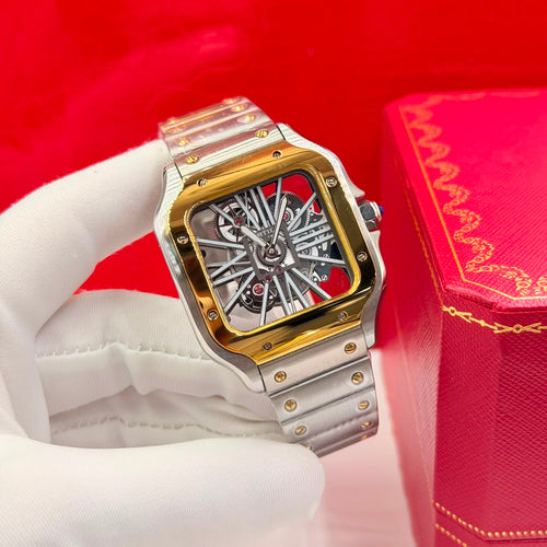 Cartier Santos de Cartier Skeleton Watch – Luxury Steel Edition