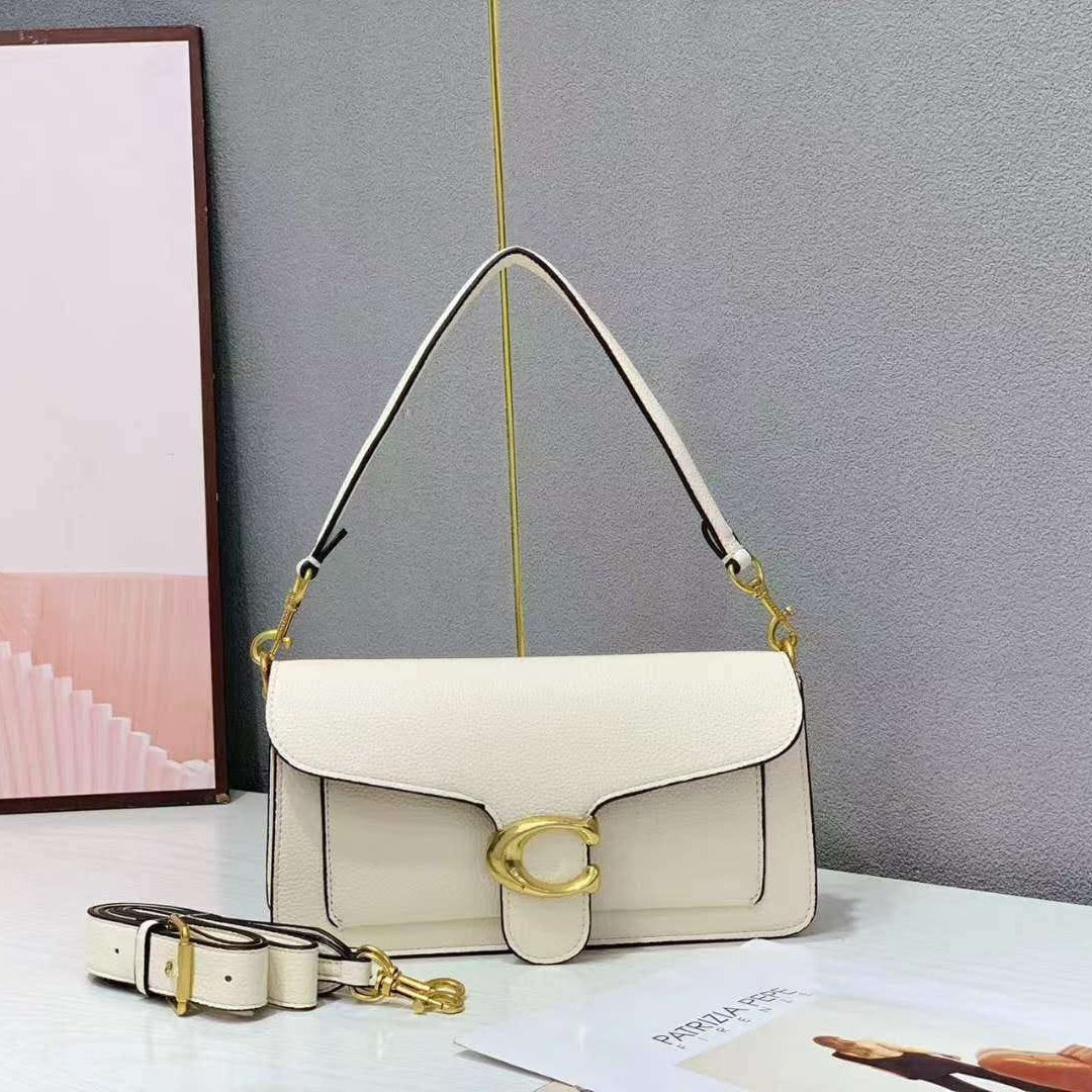 COACH Signature Flap Shoulder Bag with Gold-Tone
