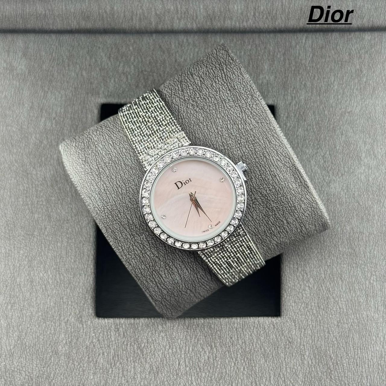 Dior La D de Dior Green Malachite Dial Diamond Bezel Watch