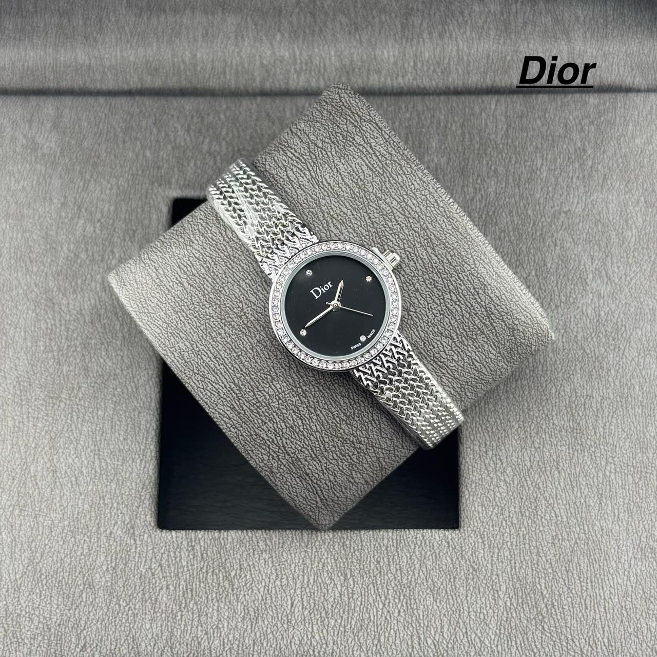 Dior La D de Dior Green Malachite Dial Diamond Bezel Watch