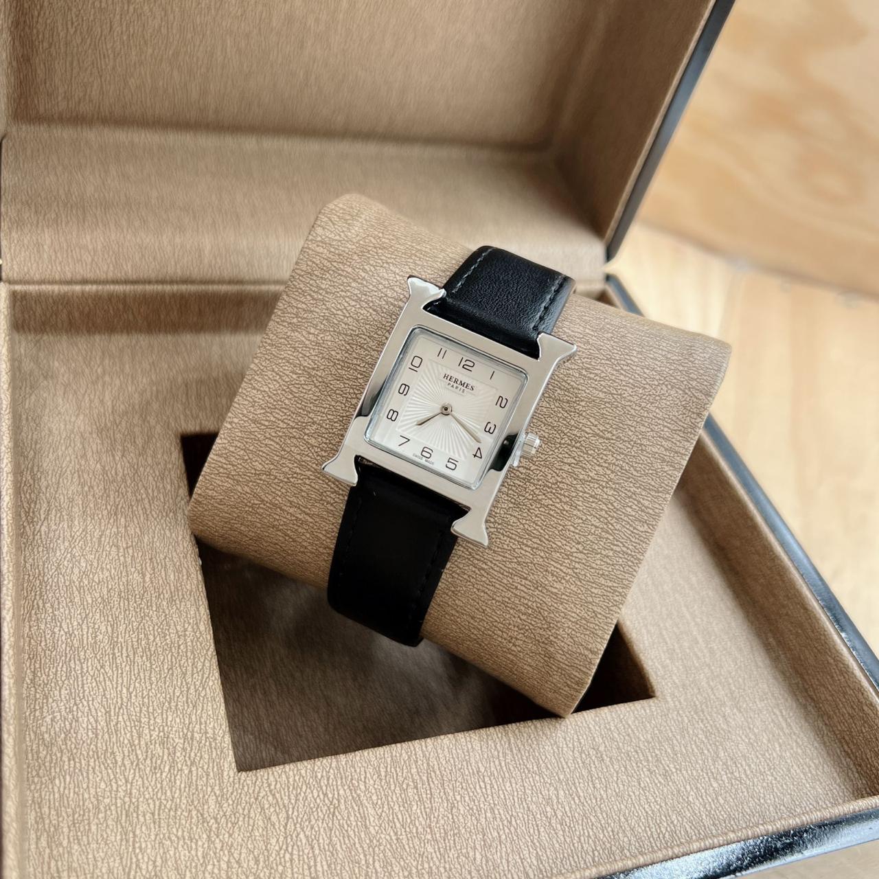 Hermès Heure H Orange Leather Band Swiss Made Watch