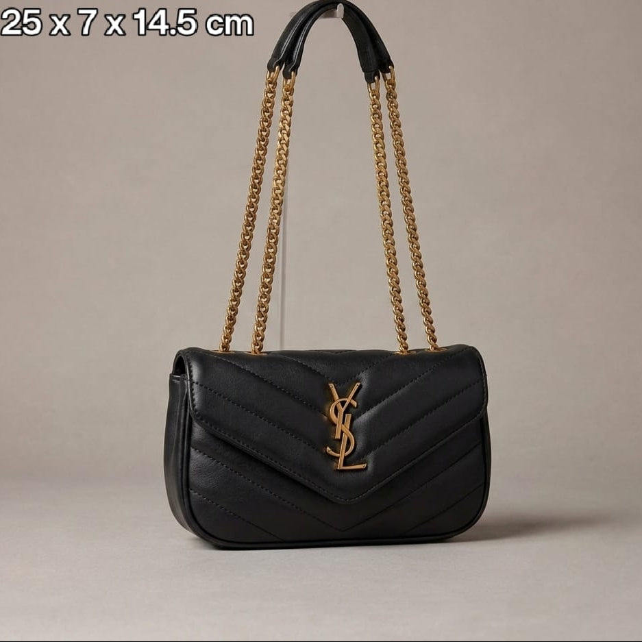 Saint Laurent LouLou Medium Shoulder Bag in White Leather