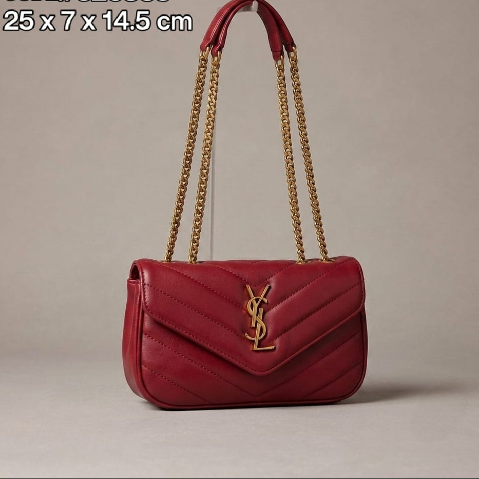 Saint Laurent LouLou Medium Shoulder Bag in White Leather