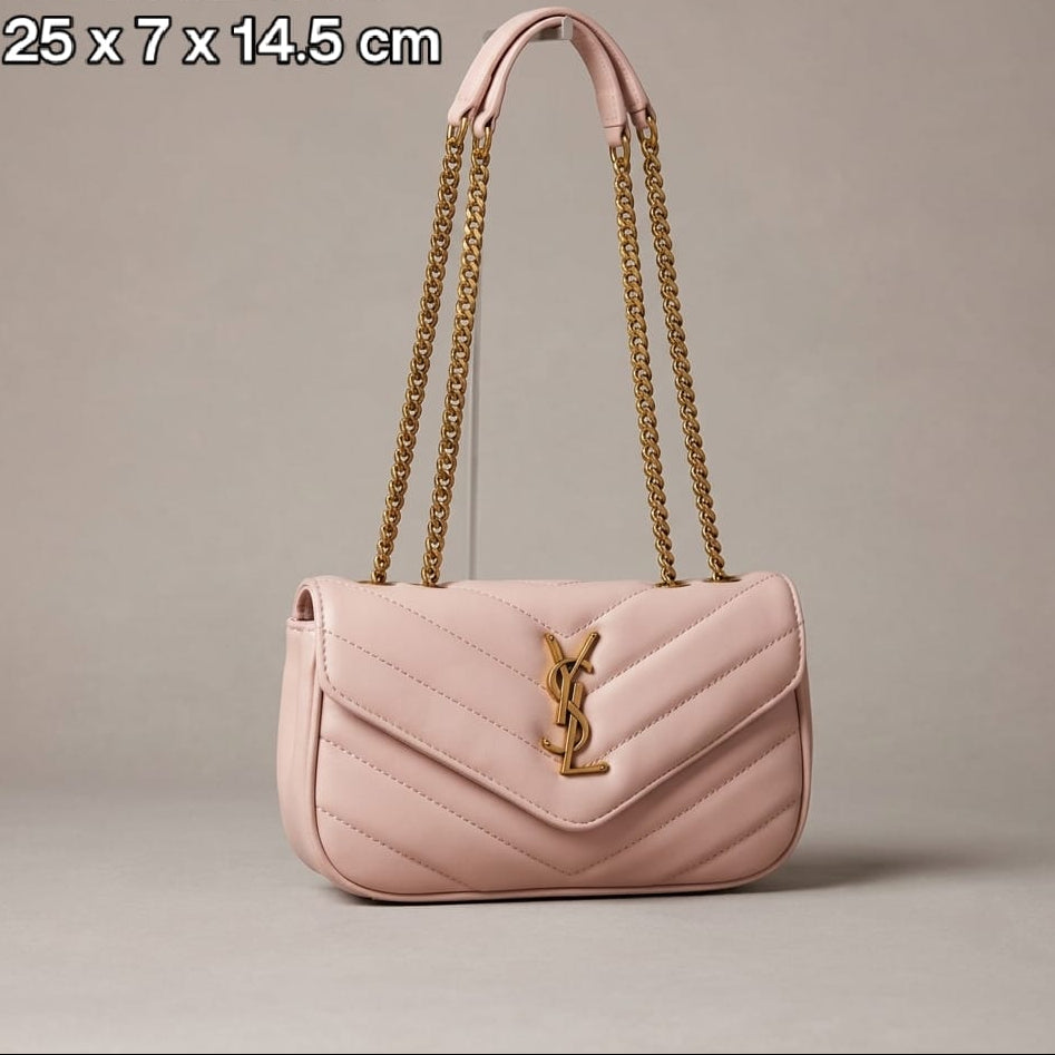 Saint Laurent LouLou Medium Shoulder Bag in White Leather