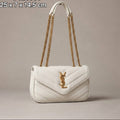Saint Laurent LouLou Medium Shoulder Bag in White Leather