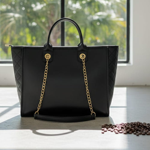 Chanel Deauville Large Tote Bag in Black Leather