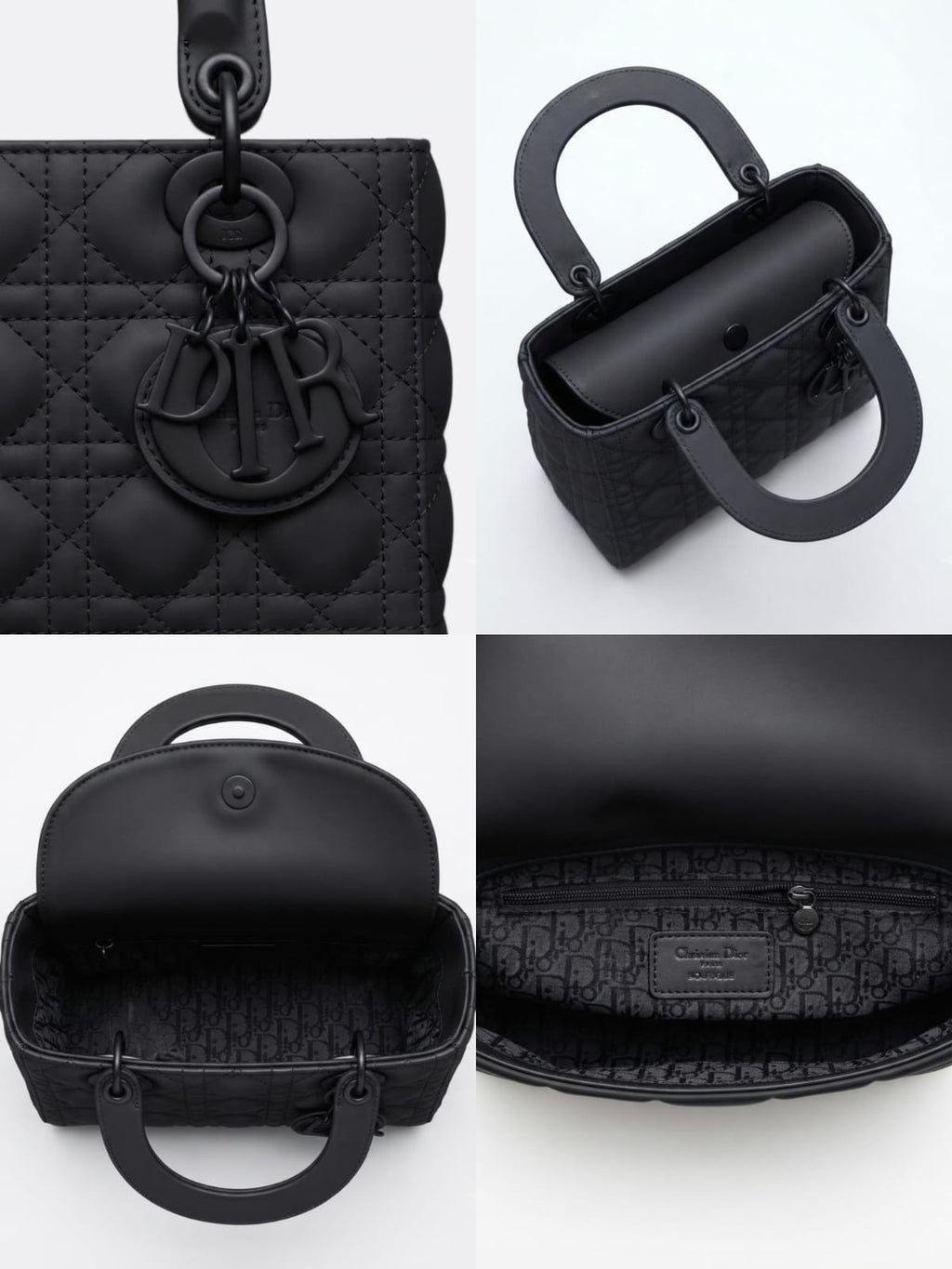 Christian Dior Lady Dior Burgundy  Leather Top-Handle Bag