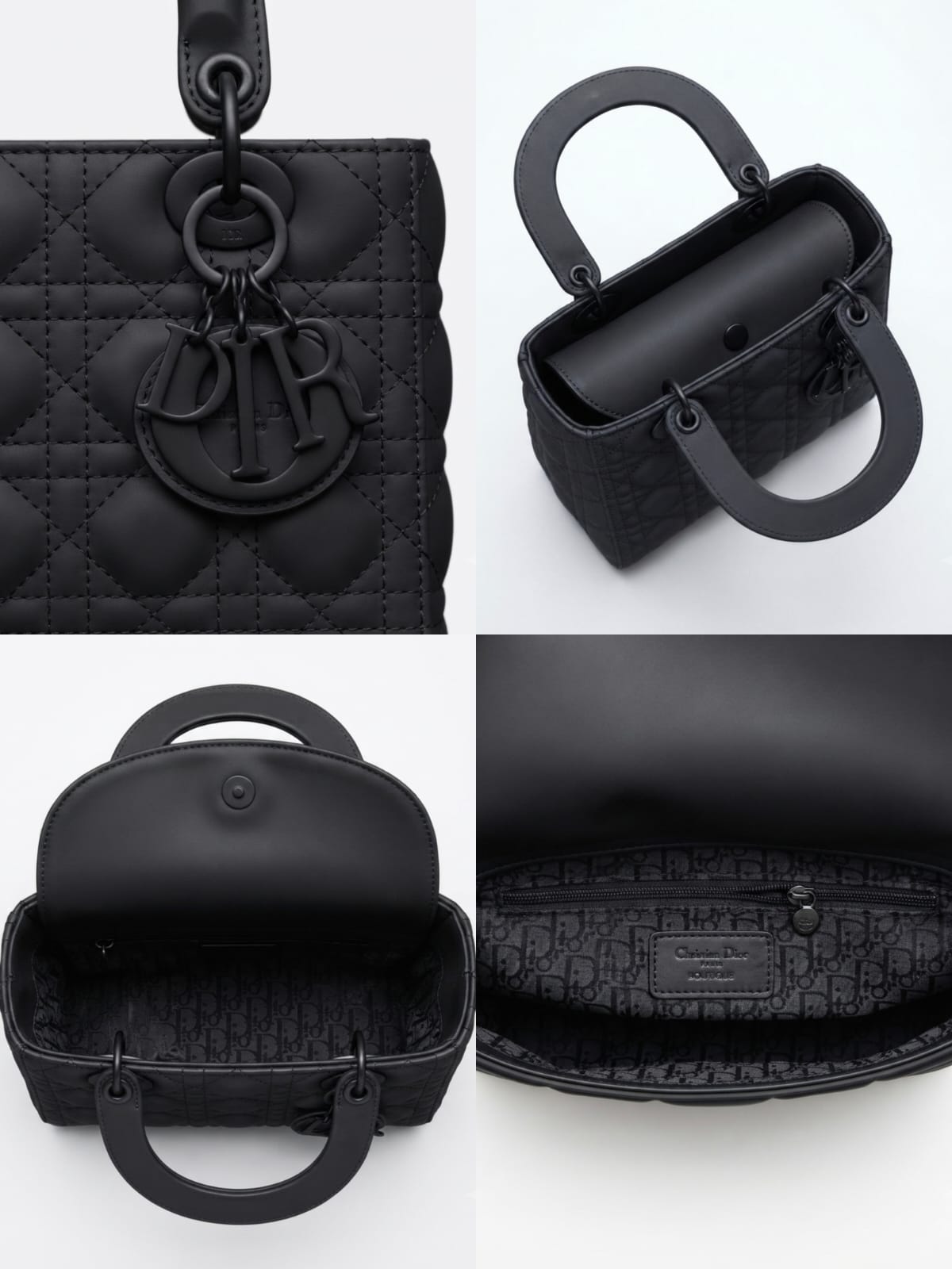Christian Dior Lady Dior Burgundy  Leather Top-Handle Bag