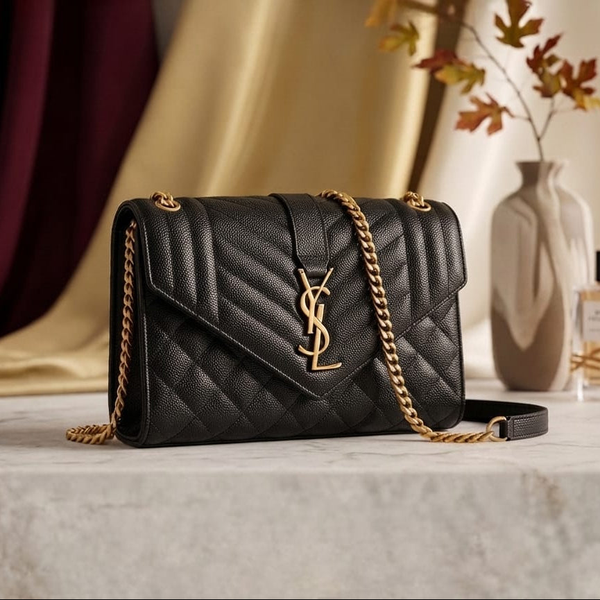 Premium YSL Quilted Leather Shoulder Bag