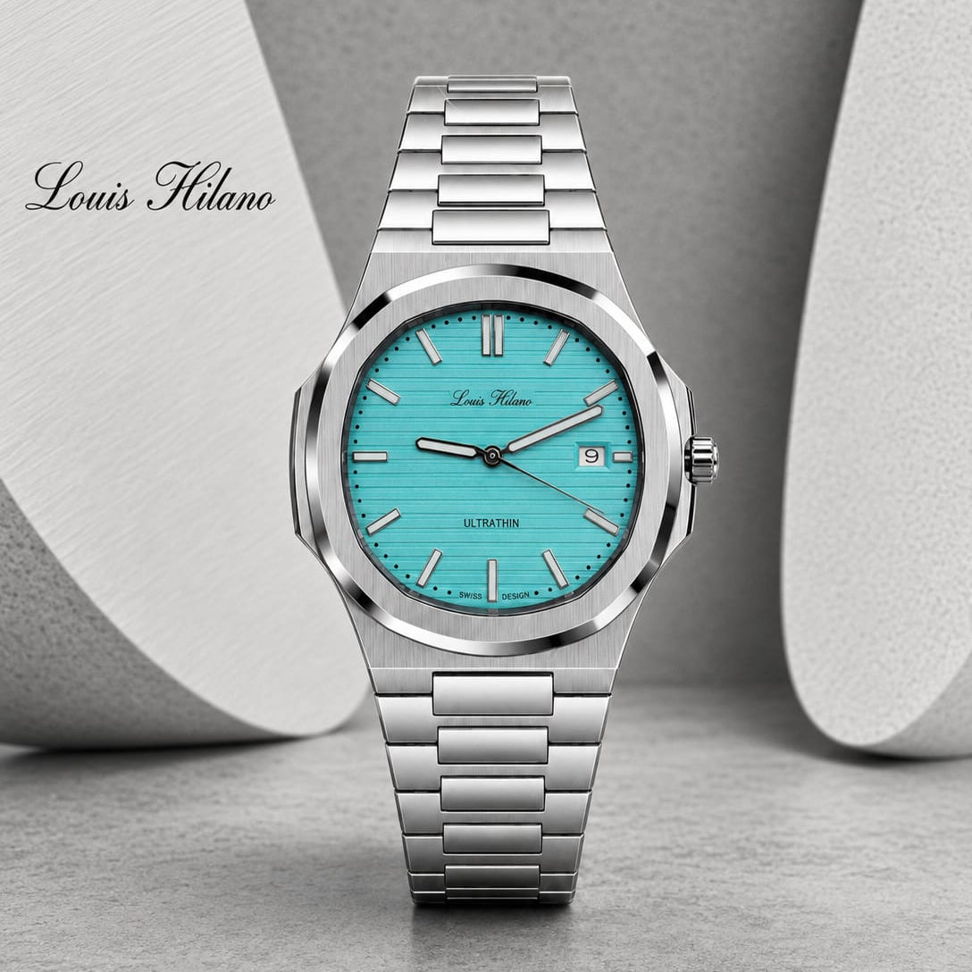 Louis Hilano Ultrathin – Turquoise Blue Dial Stainless