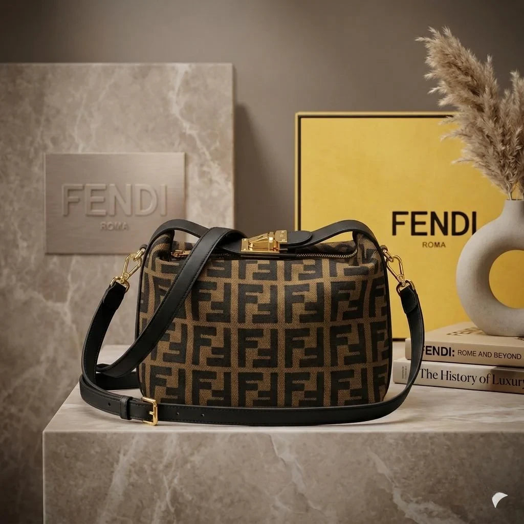 Fendi Zucca Vanity Top Handle Crossbody Bag - FF Jacquard Canvas